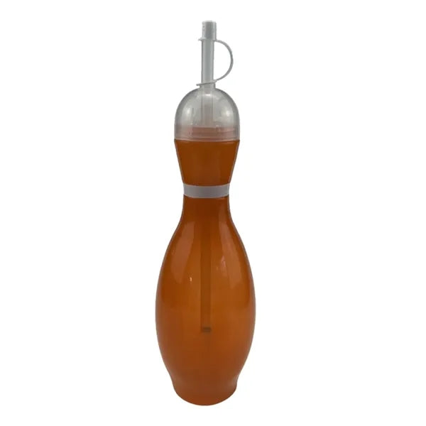 25oz PVC Bowling Shape Straw Beverage Bottle