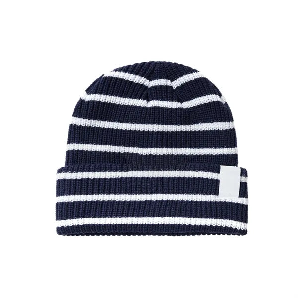Striped Acrylic Yarn Warm Winter Beanie Hat