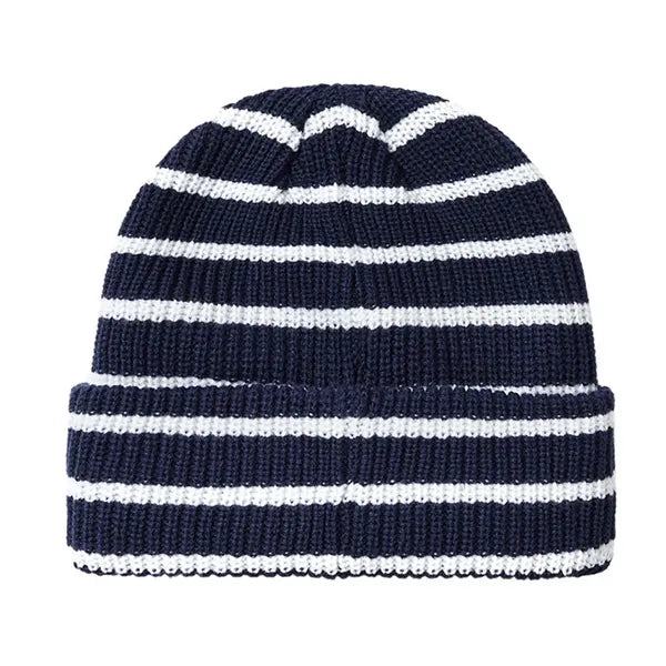 Striped Acrylic Yarn Warm Winter Beanie Hat