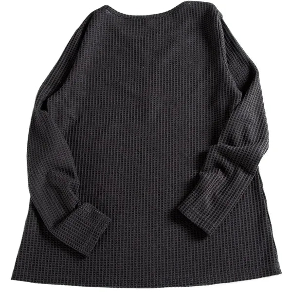 Women Long Sleeve V-Neck Waffle Shirt