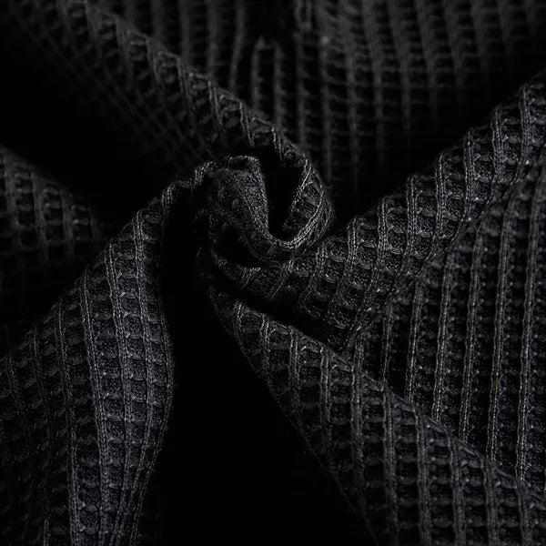 Women Long Sleeve V-Neck Waffle Shirt