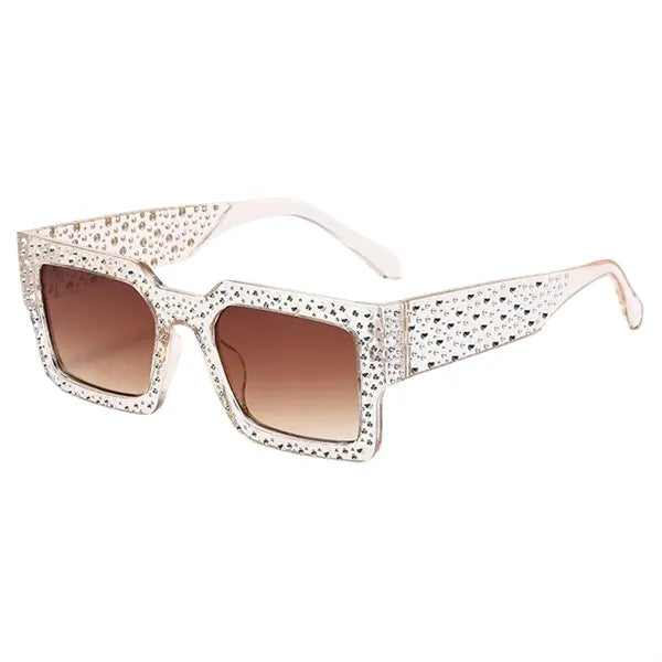 Rhinestone Square Plastic Sunglasses