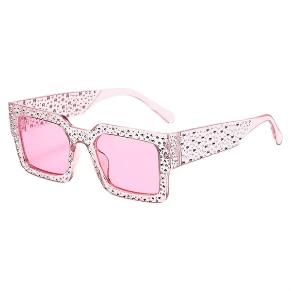 Rhinestone Square Plastic Sunglasses