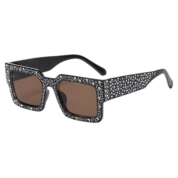 Rhinestone Square Plastic Sunglasses