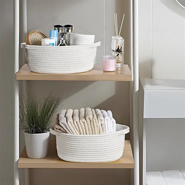 Hand Woven Cotton Rope Storage Basket