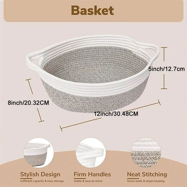Hand Woven Cotton Rope Storage Basket