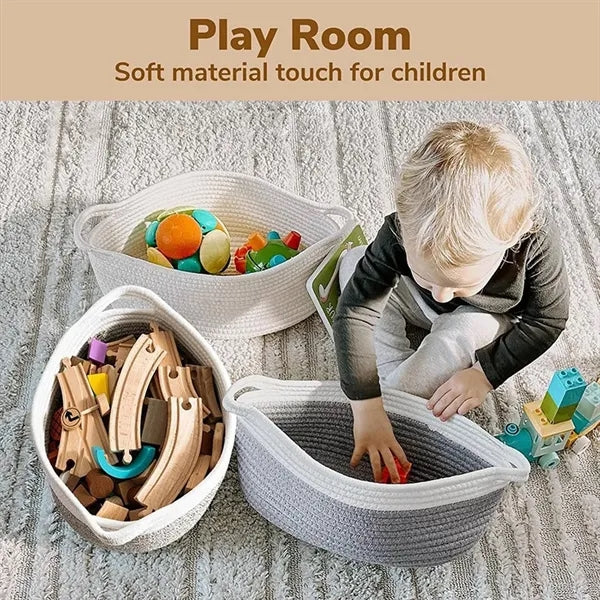 Hand Woven Cotton Rope Storage Basket