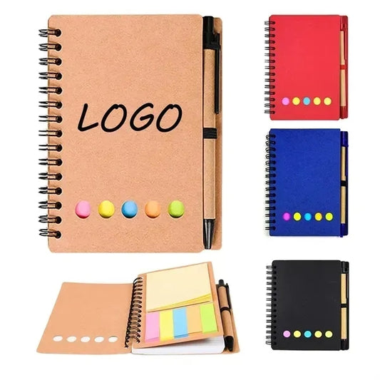 Eco Spiral Pocket Notebook Pen Sticky Note