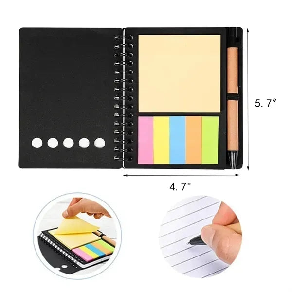 Eco Spiral Pocket Notebook Pen Sticky Note