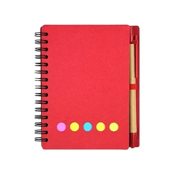 Eco Spiral Pocket Notebook Pen Sticky Note
