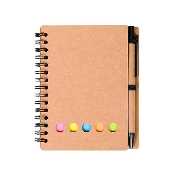 Eco Spiral Pocket Notebook Pen Sticky Note