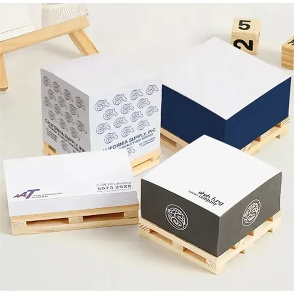 Wood Sticky Note Holder with Memo Pad