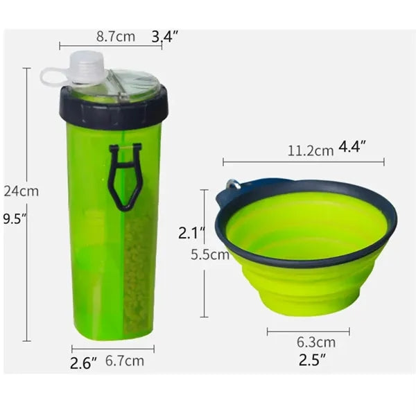 Pet Feeding and Watering Bowl Bottle Set