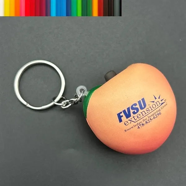 Peach Stress Ball Keychain