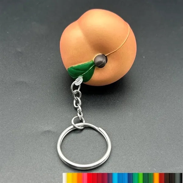 Peach Stress Ball Keychain