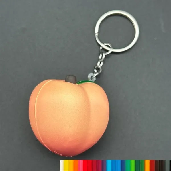 Peach Stress Ball Keychain