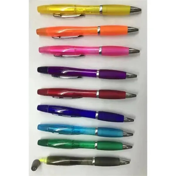 Twin-Write Pen With Highlighter
