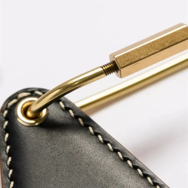 Vintage Diamond PU Leather Motel Key Tag With Gold Carabiner