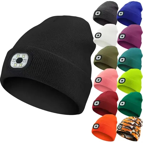 LED Beanie Hat Warm Outdoor Bluetooth Adjustable Cap Unisex