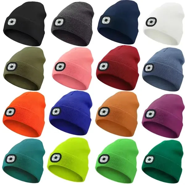 LED Beanie Hat Warm Outdoor Bluetooth Adjustable Cap Unisex