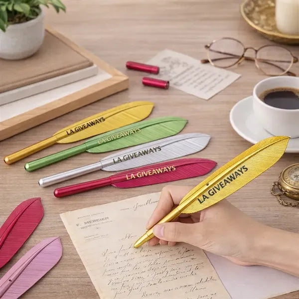 Retro Style Neutral Feather Pen Creative Custom logo