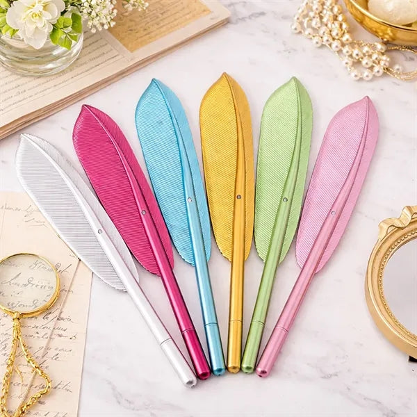 Retro Style Neutral Feather Pen Creative Custom logo