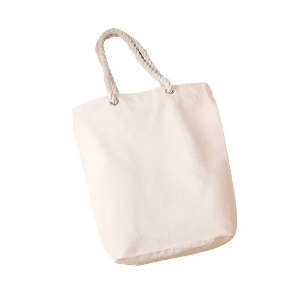 Canvas Tote Bag with Hemp Rope Handle