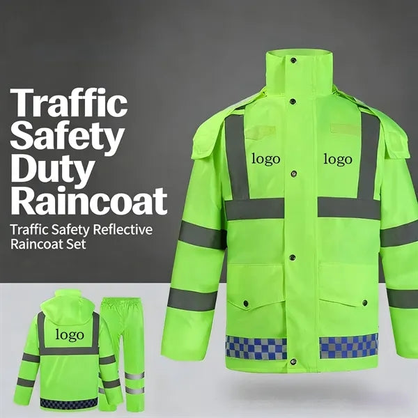 Reflective Rain Jacket and Pants Set