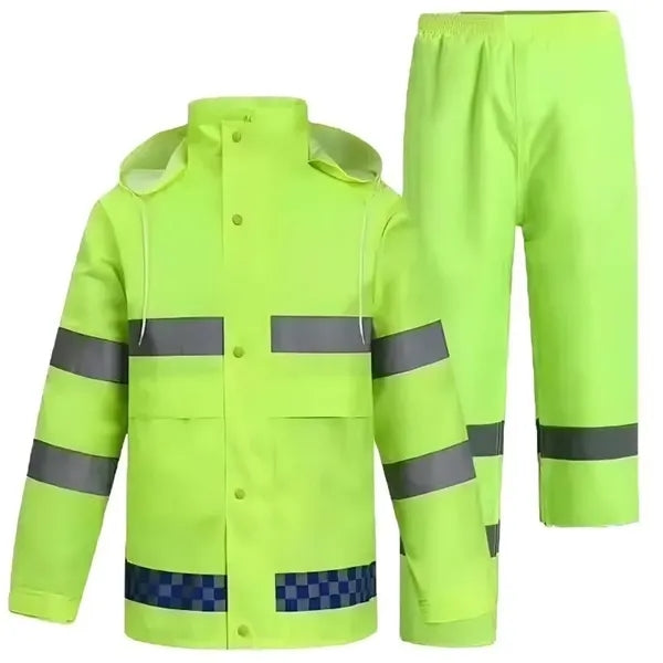 Reflective Rain Jacket and Pants Set