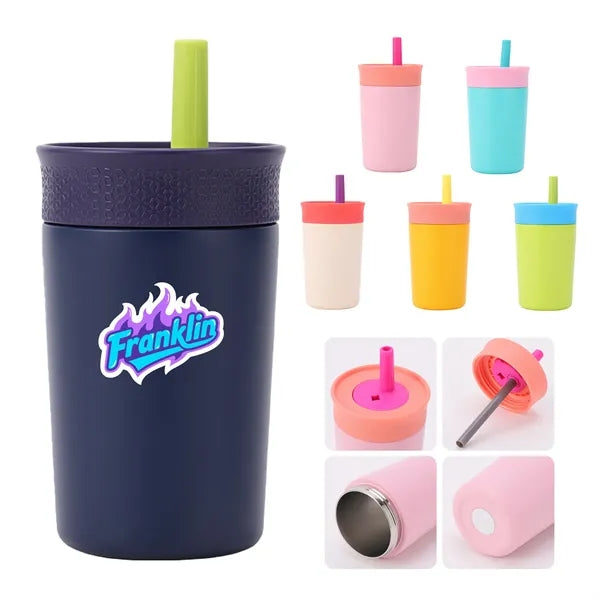 12oz Double Wall Stainless Kids Straw Tumbler