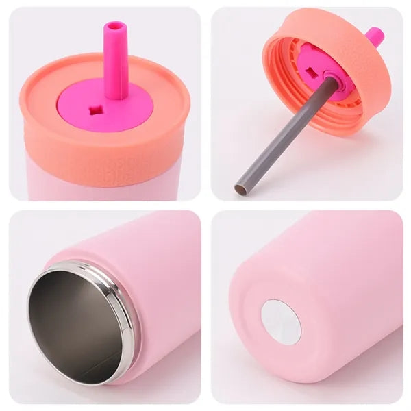 12oz Double Wall Stainless Kids Straw Tumbler
