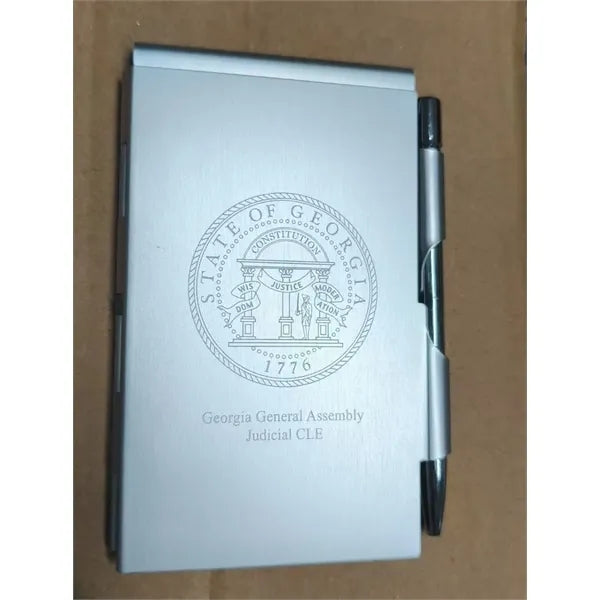 Aluminum Case Pocket Memo Journal Pen Tearable Pages Kit