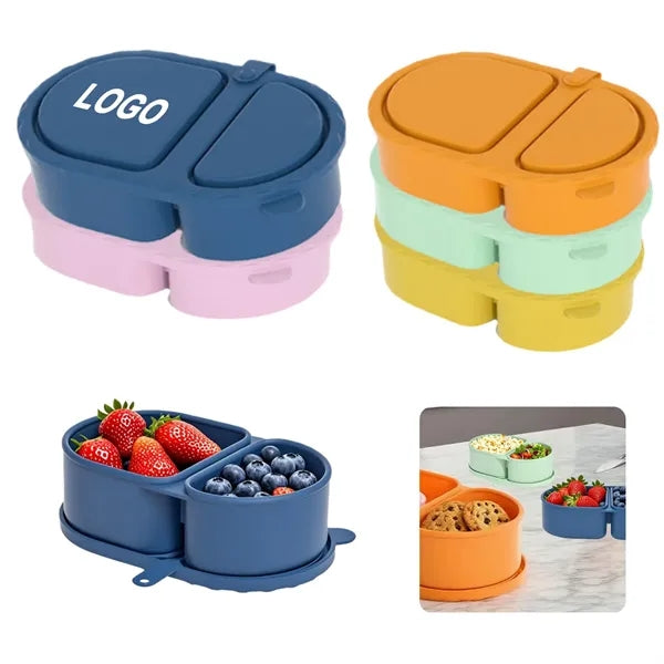 Portable Silicone Food Snack Container with Lids for Travel