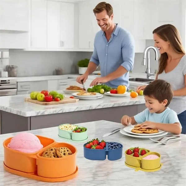 Portable Silicone Food Snack Container with Lids for Travel