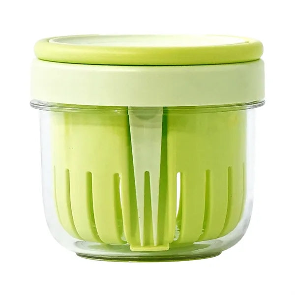 Portable Double-Layer Leakproof Fruit Cup with Fork
