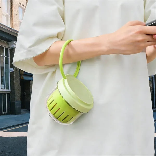 Portable Double-Layer Leakproof Fruit Cup with Fork