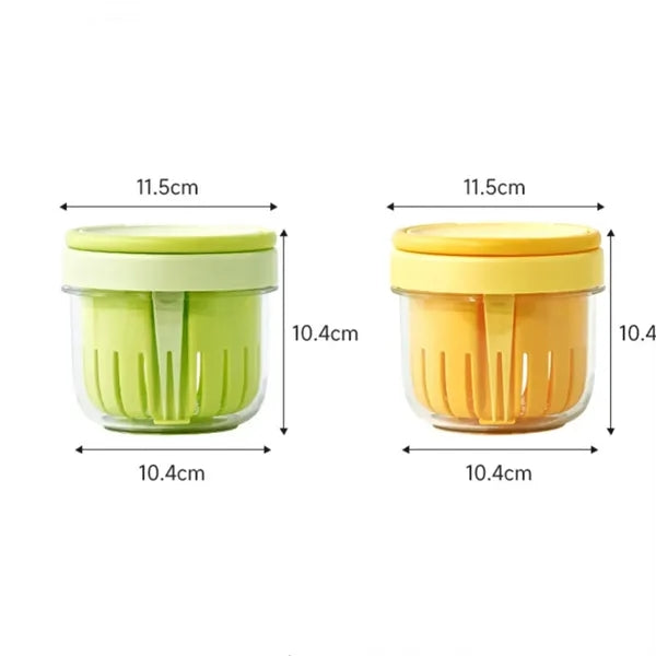 Portable Double-Layer Leakproof Fruit Cup with Fork