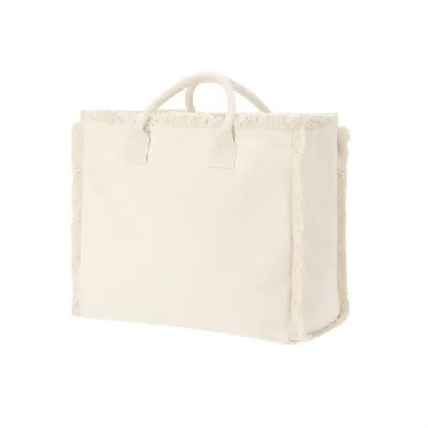 Fringe Trim Large Canvas Totes