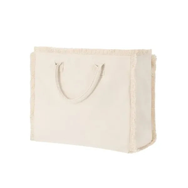 Fringe Trim Large Canvas Totes