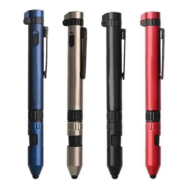 Outdoor Multi-Tool Pen with Stylus, LED, Compass and Screwdr