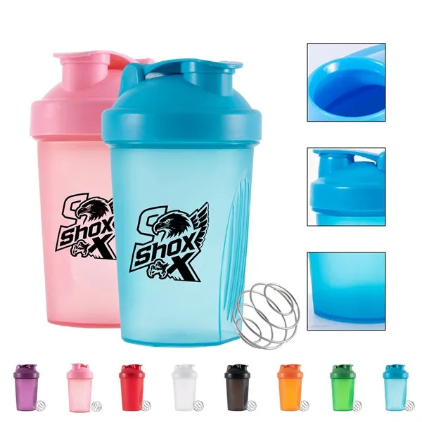 13.5 OZ Plastic Fitness Shaker Bottle