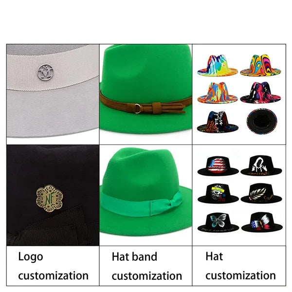 Solid Color Felt Wide-brimmed Flat-top Hat