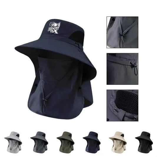 Polyester Fiber Outdoor Sunshade Fishing Hat With Face Mask