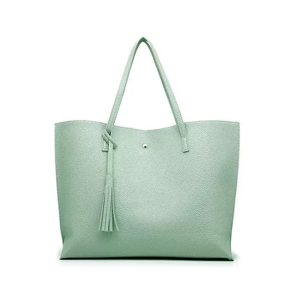 Soft Leather Tote Shoulder Bag