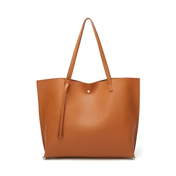 Soft Leather Tote Shoulder Bag