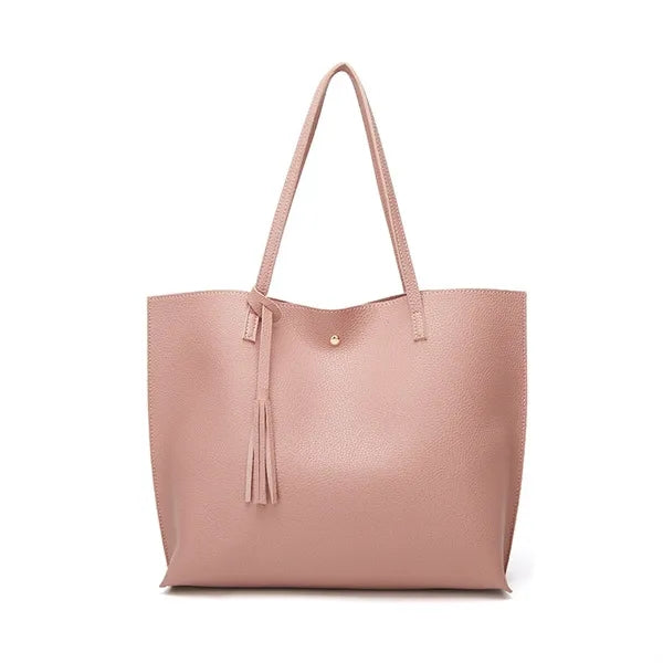 Soft Leather Tote Shoulder Bag