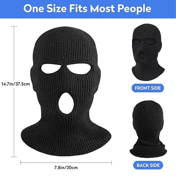 Acrylic Warm Windproof Three-hole Wool Pullover Knitted Hat