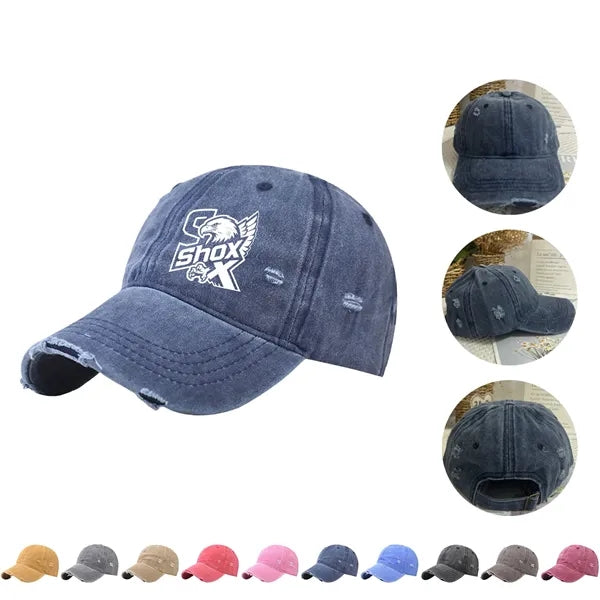 100% Cotton Fashion Washed Distressed Baseball Cap