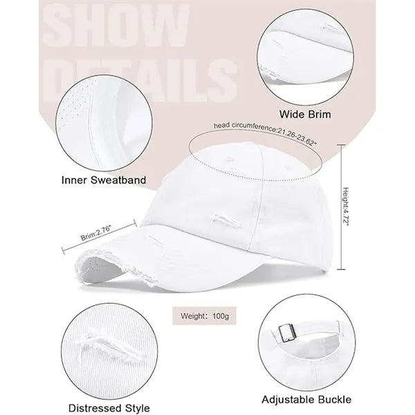100% Cotton Fashion Washed Distressed Baseball Cap