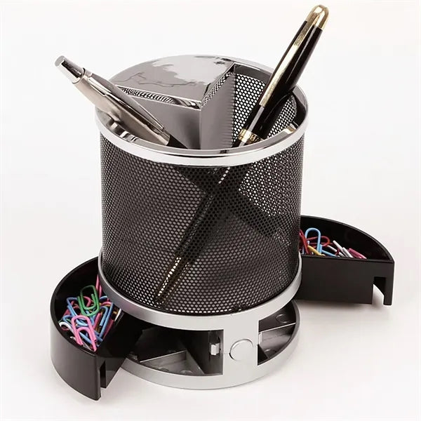Multi-Function Desk Holder Caddy Clock